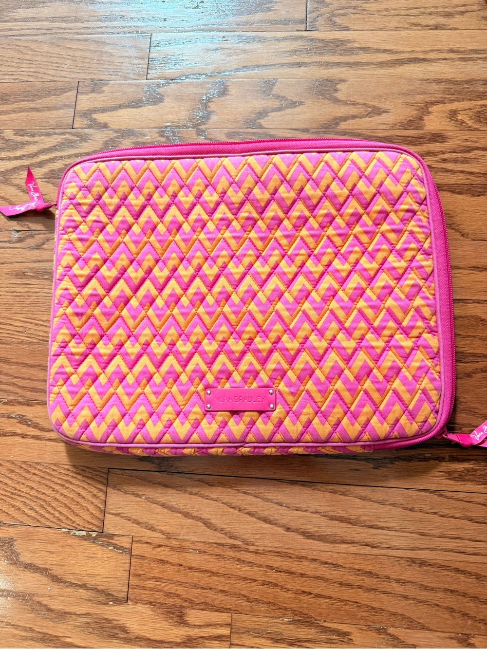Vera Bradley Pink and Orange Quilted Laptop Sleeve